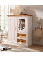 Balcão buffet de madeira vértico estilo alemão branco lavado e cera | Coleção England